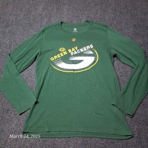 Green Bay Packers T Shirt Youth Size Large 14 /16 Green Long Sleeve
